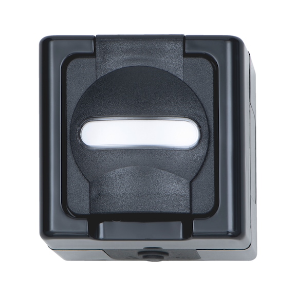 ELMO<SUP>&reg;</SUP> AP-Feuchtraum Schutzkontakt-Steckdose ohne Schloss - STEDO-AP-SHTZKONT-ANTHRAZIT-16A-250V