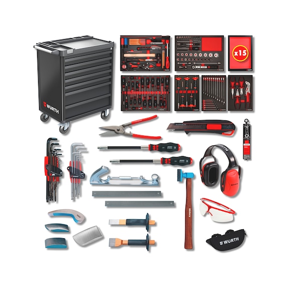 Servante d'atelier équipée d'outils - SERVANTE VL TYPE VW CARROSSERIE