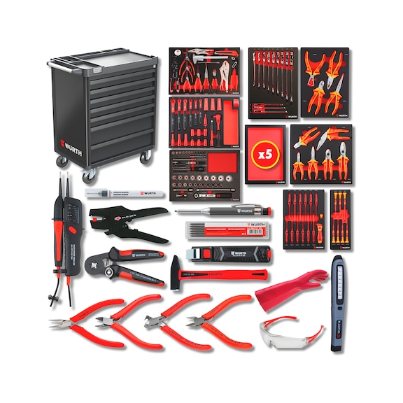 Servante d'atelier équipée d'outils - SERVANTE POUR ELECTRICIEN GRAND MODELE