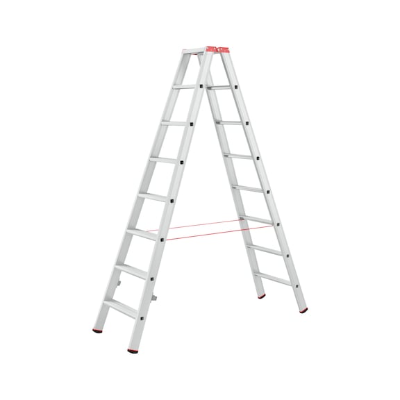 Aluminium standing ladder flanged - STANDLDR-ALU-FLANGED-2X8STEP