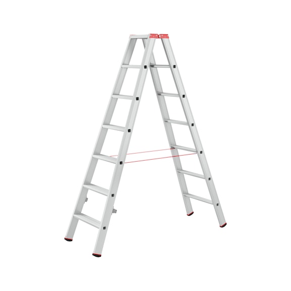 Aluminium standing ladder flanged - STANDLDR-ALU-FLANGED-2X7STEP