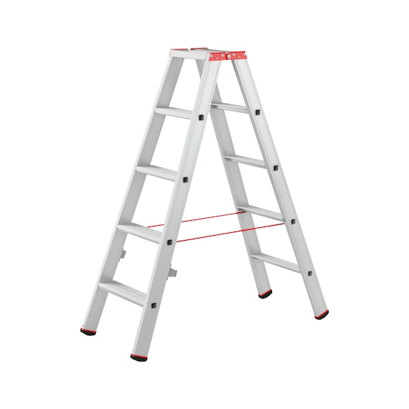 Alu-Stufenstehleiter gebördelt - STEHLEI-ALU-GEBOERDELT-2X5STUF