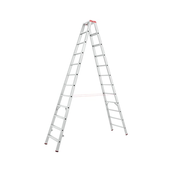 Flanged aluminium standing ladder with steps - STANDLDR-ALU-FLANGED-2X12STEP