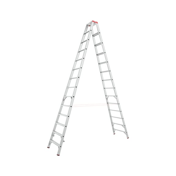 Aluminium standing ladder flanged - STANDLDR-ALU-FLANGED-2X14STEP