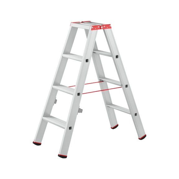 Aluminium standing ladder flanged - STANDLDR-ALU-FLANGED-2X4STEP