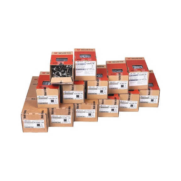 ASSY 4 P zinc-plated steel set, 2967 pieces - SCR-SORT-CS-PANEL-WO-2951PCS