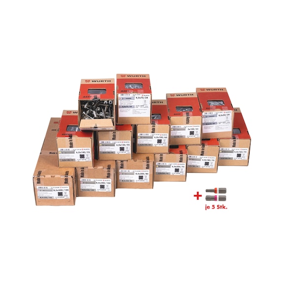 ASSY 4 wood cnstr. z-p. steel 1740 pcs starter set - SCR-SORT-CS-MPK-WO-STARTER-1740PCS