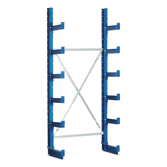 Adjustable cantilever rack with screw-in stands - CANTILEVRSHLF-GROUND-2500X1000X500MM