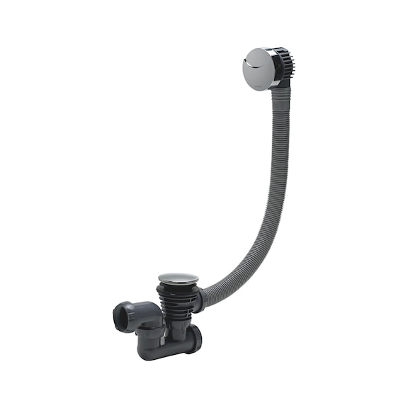 Vidage de baignoire à câble 700 mm + siphon orientable ABS - 1