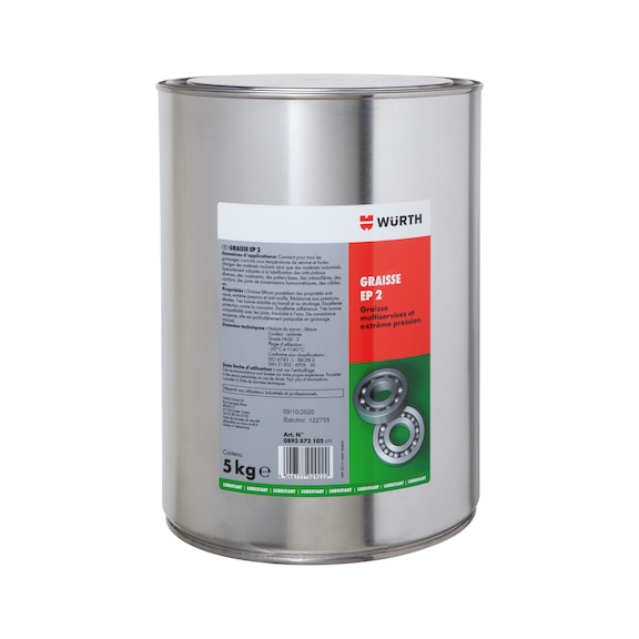 Graisse multi-usage lithium EP 2 / NLGI 2 - 5 kg - bidon en fer-blanc - ambre