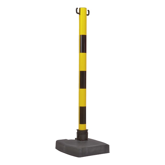 Poteau de balisage jaune/noir pour véhicule électrique/hybride