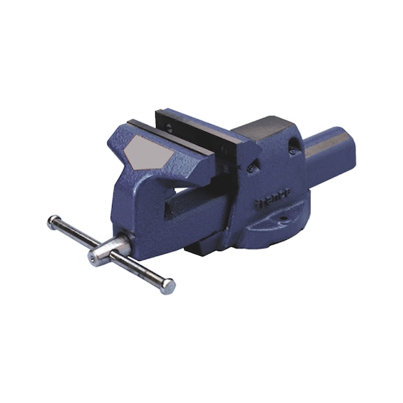 Étau robuste avec rail de guidage réglable et mors trempés - 105 mm