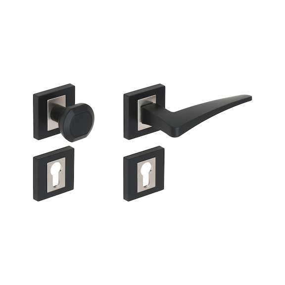 ZD 44 door handle - DH-ZD-44-CH-ROS-CK-R-(NI)-MATT-BLACK