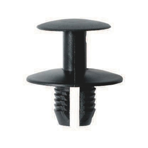 Plastic expanding rivet with cap, with grooves - PUSH TYPE RETAINING CLIP