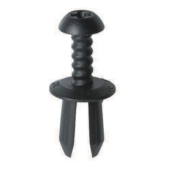Plastic expanding rivet with cap, with grooves - SCREW TYPE RETAINING CLIP