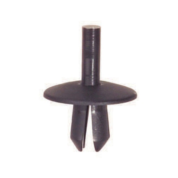 Plastic expanding rivet without cap, with multiple slits - PUSH TYPE RETAINING CLIP