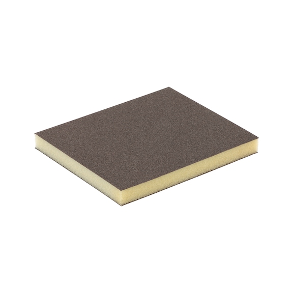Éponge abrasive double face pour auto - 98 x 120 x 13 mm - grain fin