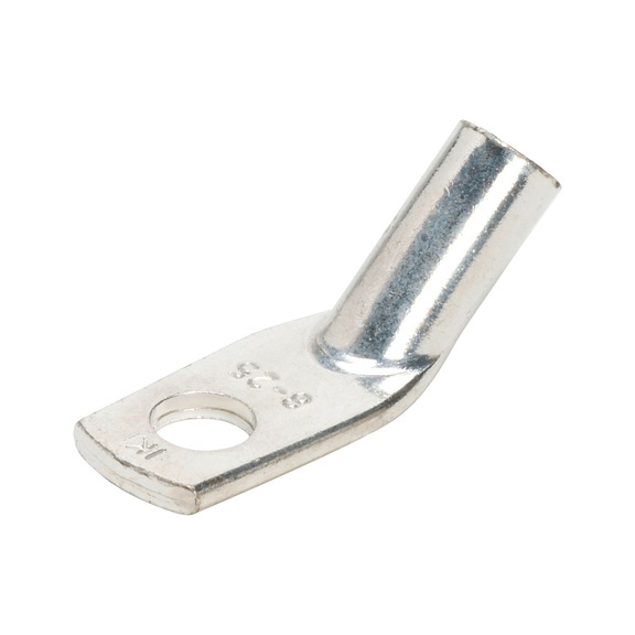 45° angled tube cable lug standard (similar to DIN) - TUBANGLCBLLUG-45DGR-(E-CU)-J2N-M8-10SMM