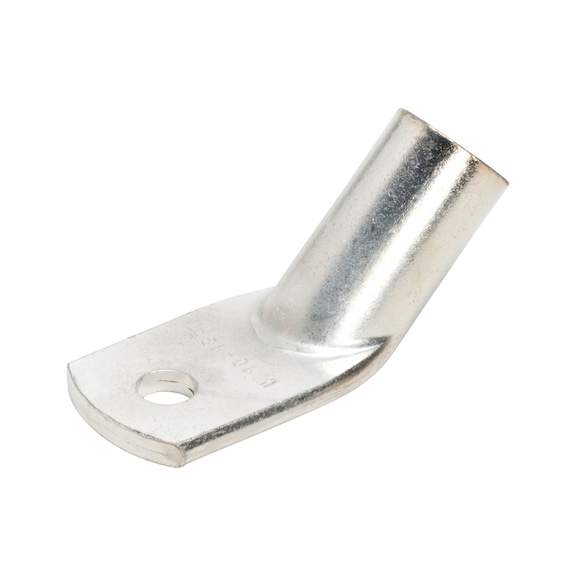 Cosse &eacute;lectrique tubulaire coud&eacute;e &agrave; 45&deg; standard (similaire DIN) - TUBANGLCBLLUG-45DGR-E-CU-J2N-M10-185SMM