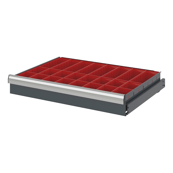 Divider assortment with system boxes for system dimensions 16.8 - BOXSORT-DRWRCAB16.8-24FOLD-H114