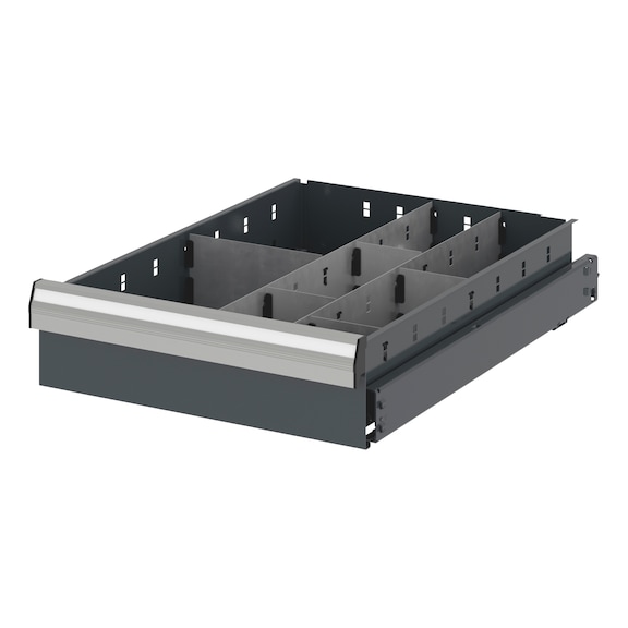 Divider assortment divider assortment with compartment rails and compartment dividers for system dimensions 8.8 - DEVDRSORT-CPRTRL-DRWR8.8-8FOLD-H114