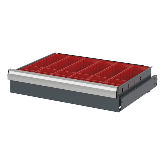 Divider assortment with system boxes for system dimensions 12.6 - BOXSORT-DRWRCAB12.6-24FOLD-H114