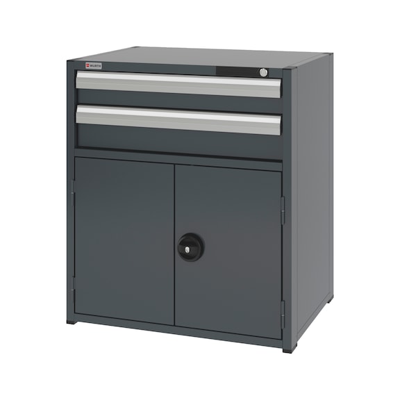 System combination cabinet 12.6: 805x603 mm - COMBICAB-12.6-H915-WNGDR540-2DRWR-R7016