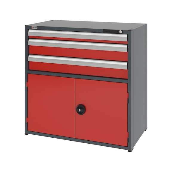 Système d'armoire combinée 16.6 : 1037x603 mm - COMBICAB-16.6-H1035-WNGDR540-3DRWR-R3020