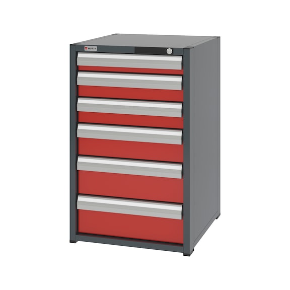 System drawer cabinet 8.6: 574x603 mm - DRWRCAB-8.6-H915-6DRWR-RAL3020