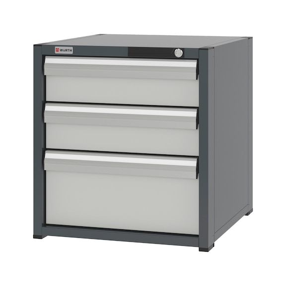 Syst&egrave;me d'armoire &agrave; tiroirs 8.6 : 574x603 mm - DRWRCAB-8.6-H615-3DRWR-RAL7035