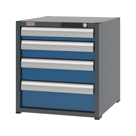 System drawer cabinet 8.6: 574x603 mm - DRWRCAB-8.6-H615-4DRWR-RAL5010