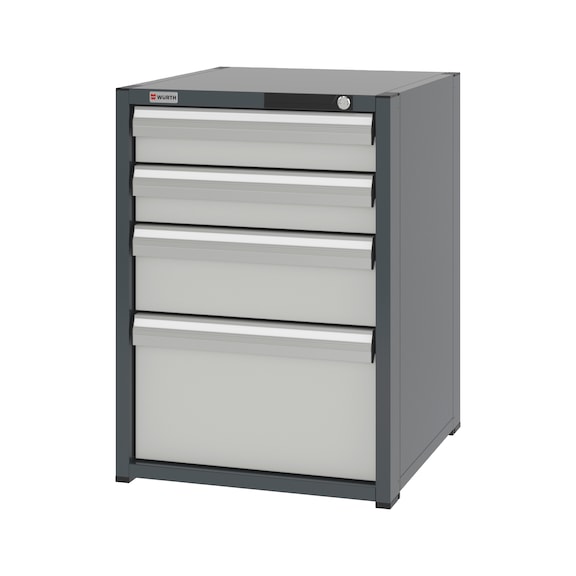 Syst&egrave;me d'armoire &agrave; tiroirs 8.6 : 574x603 mm - DRWRCAB-8.6-H795-4DRWR-RAL7035