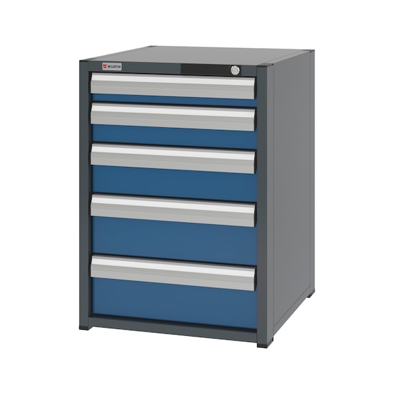 System drawer cabinet 8.6: 574x603 mm - DRWRCAB-8.6-H795-5DRWR-RAL5010
