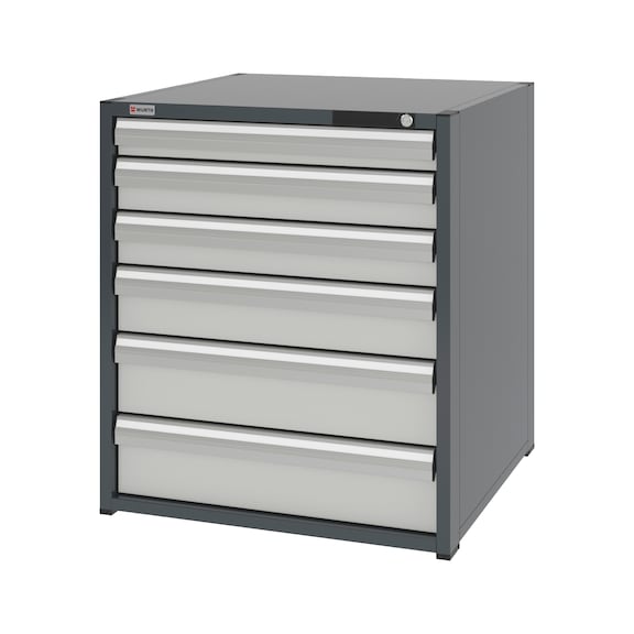 Système d'armoire à tiroirs 12.8 : 805x770 mm - DRWRCAB-12.8-H915-6DRWR-RAL7035