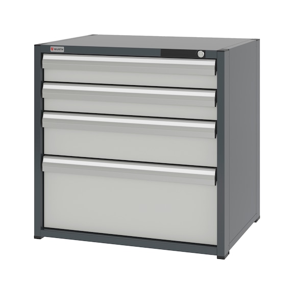 System drawer cabinet 12.6: 805x603 mm - DRWRCAB-12.6-H795-4DRWR-RAL7035