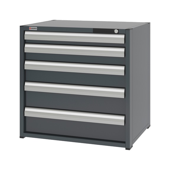 System drawer cabinet 12.6: 805x603 mm - DRWRCAB-12.6-H795-5DRWR-RAL7016