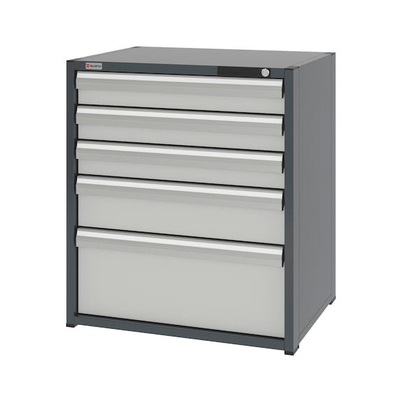 System-Schubladenschrank 12.6 - 805x603 mm - SLSHRNK-12.6-H915-5SL-RAL7035