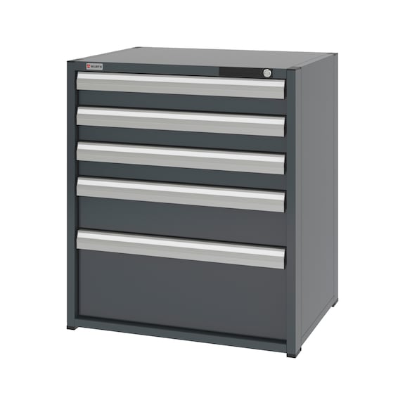 System drawer cabinet 12.6: 805x603 mm - DRWRCAB-12.6-H915-5DRWR-RAL7016