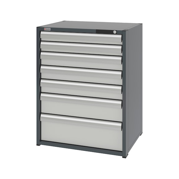 System drawer cabinet 12.6: 805x603 mm - DRWRCAB-12.6-H1035-7DRWR-RAL7035