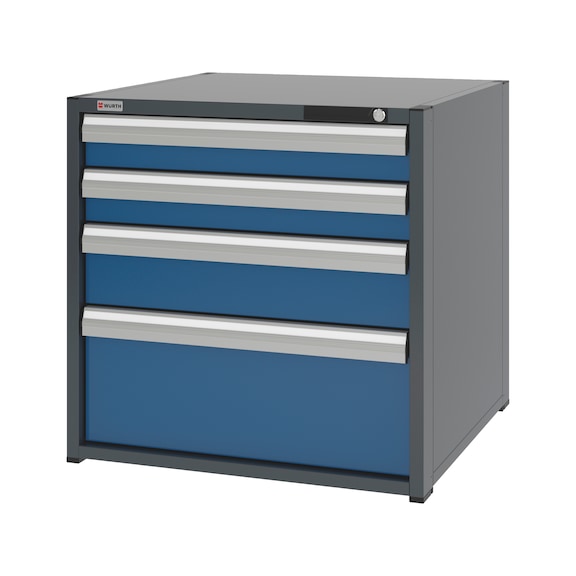 System drawer cabinet 12.8: 805x770 mm - DRWRCAB-12.8-H795-4DRWR-RAL5010