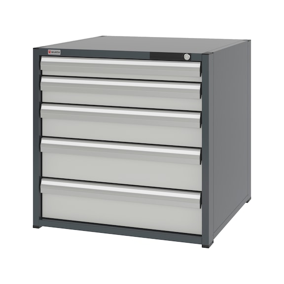 System-Schubladenschrank 12.8 - 805x770 mm - SLSHRNK-12.8-H795-5SL-RAL7035