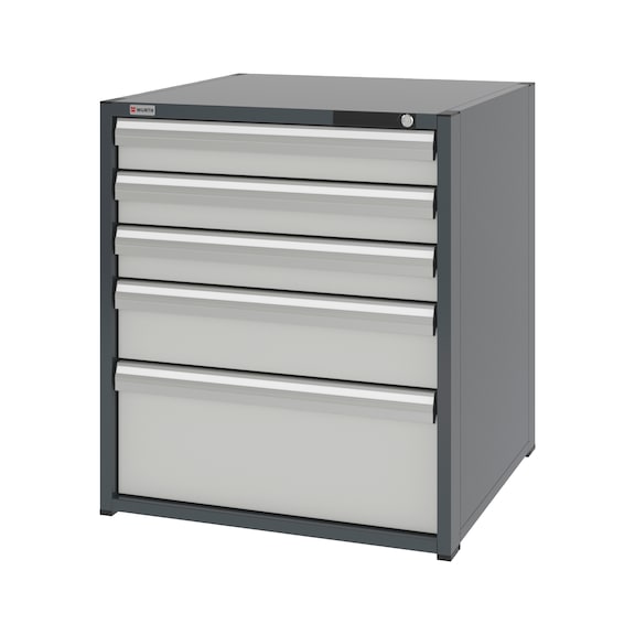 System-Schubladenschrank 12.8 - 805x770 mm - SLSHRNK-12.8-H915-5SL-RAL7035