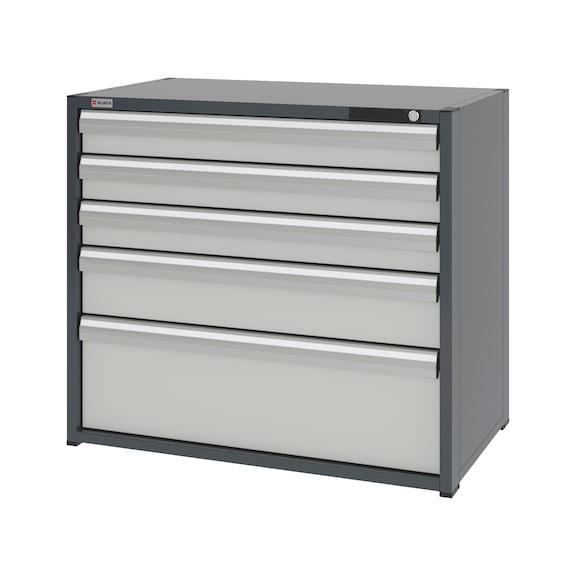 System-Schubladenschrank 16.6 - 1037x603 mm - SLSHRNK-16.6-H915-5SL-RAL7035