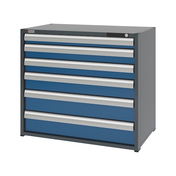 Système d'armoire à tiroirs 16.6 : 1037x603 mm - DRWRCAB-16.6-H915-6DRWR-RAL5010