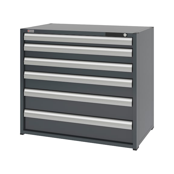 System drawer cabinet 16.6: 1037x603 mm - DRWRCAB-16.6-H915-6DRWR-RAL7016