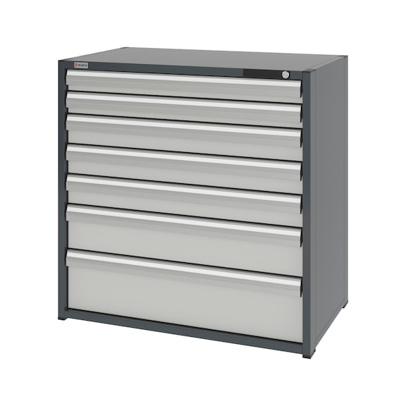 System-Schubladenschrank 16.6 - 1037x603 mm - SLSHRNK-16.6-H1035-7SL-RAL7035