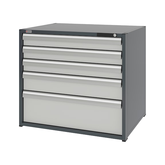 Système d'armoire à tiroirs 16.8 : 1037x770 mm - DRWRCAB-16.8-H915-5DRWR-RAL7035