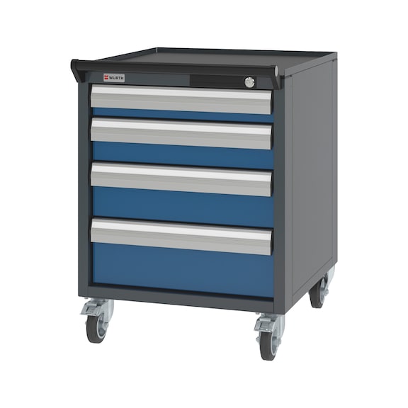System-Schubladenschrank fahrbar 8.6 - 574x603 mm - SLSHRNK-FAHRBAR-8.6-H750-4SL-RAL5010