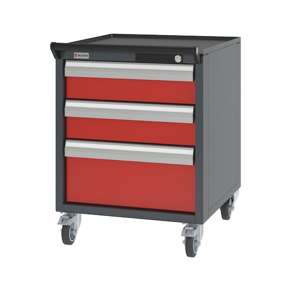 System-Schubladenschrank fahrbar 8.6 - 574x603 mm - SLSHRNK-FAHRBAR-8.6-H750-3SL-RAL3020