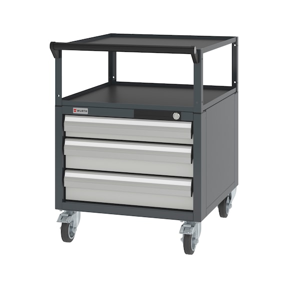 System-Schubladenschrank fahrbar 8.6 - 574x603 mm - SLSHRNK-FAHRBAR-8.6-H750-3SL-RAL7035